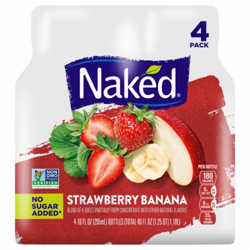 Naked® Fruit Smoothie Strawberry Banana Juice Blend Perspective: front