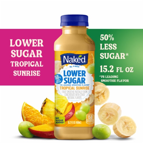 Naked Juice Lower Sugar Tropical Sunrise Flavored Smoothie Blend Perspective: front