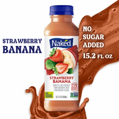 Naked Strawberry Banana Fruit Smoothie Drink 15.2 fl oz Foods Co