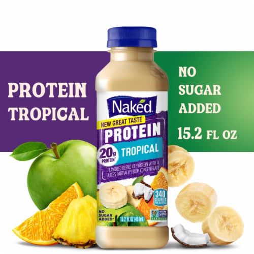 Naked® Zero Sugar Tropical Protein Juice Smoothie Bottle, 15.2 fl