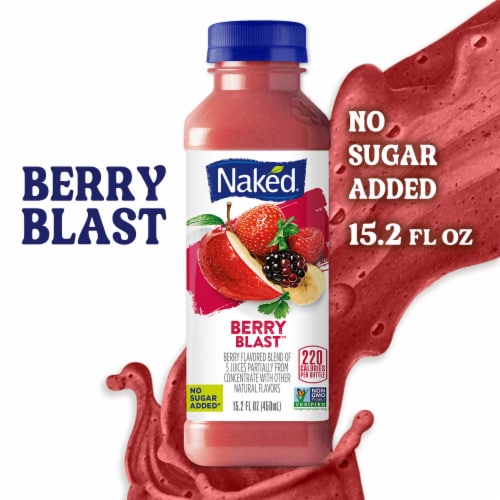 Naked Juice Berry Blast Flavored 100% Fruit Smoothie Blend Perspective: front
