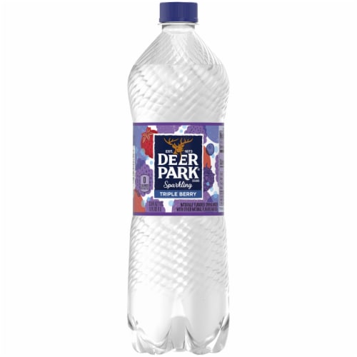 Deer Park® Natural Spring Triple Berry Flavored Sparkling Bottled Water Perspective: front