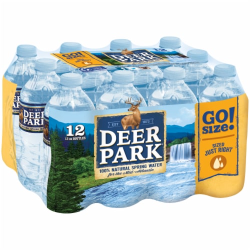 DEER PARK Brand 100% Natural Spring Water, 12-ounce plastic bottles (Pack  of 12)