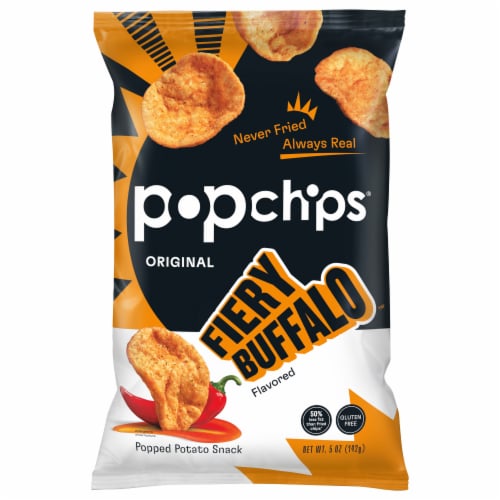 popchips Fiery Buffalo Potato Chip Snack 5oz Perspective: front