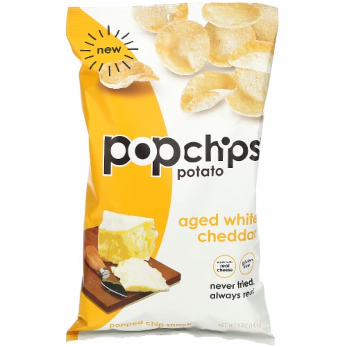 Popchips® Aged White Cheddar Potato Popped Chips Perspective: front