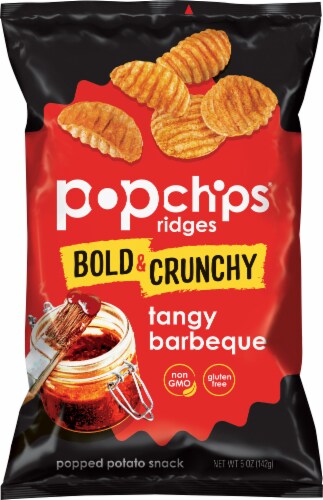 popchips® Ridges Tangy Barbeque Popped Potato Snack Perspective: front