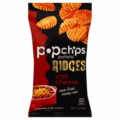 popchips Ridges Chili Cheese Potato Chips Perspective: front