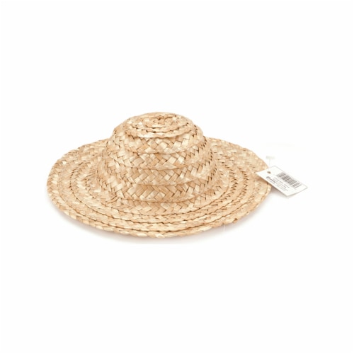 Darice 1237 Round Top Straw Hat 14'' Perspective: front