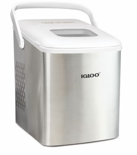 Igloo Automatic Self-Cleaning Portable Countertop Ice Maker with Handle - Stainless Steel Perspective: front