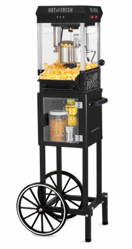 Nostalgia Vintage 2.5-Ounce Popcorn Cart - Black Perspective: front