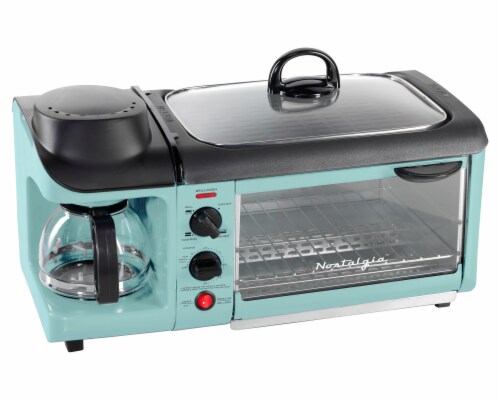 Nostalgia Retro 3-in-1 Family Breakfast Station - Aqua Perspective: front