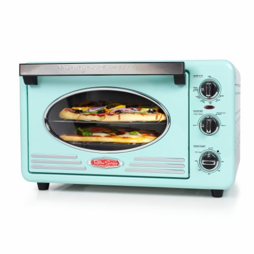 Nostalgia Electrics Retro Series 12-Slice Convection Toaster Oven - Turquoise/Chrome Perspective: front