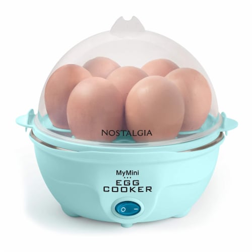 Nostalgia Premium 7-Egg Cooker - Aqua Perspective: front