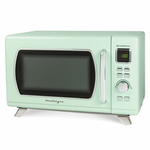 Nostalgia Retro 0.9 Cu. ft. 800-Watt Countertop Microwave Oven - Aqua