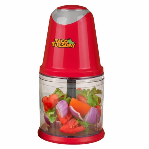 Taco Tuesday Salsa & Guacamole Chopper - Red/Clear Perspective: front