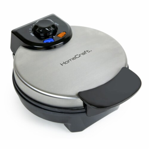 HomeCraft Round Belgian Waffle Maker Perspective: front