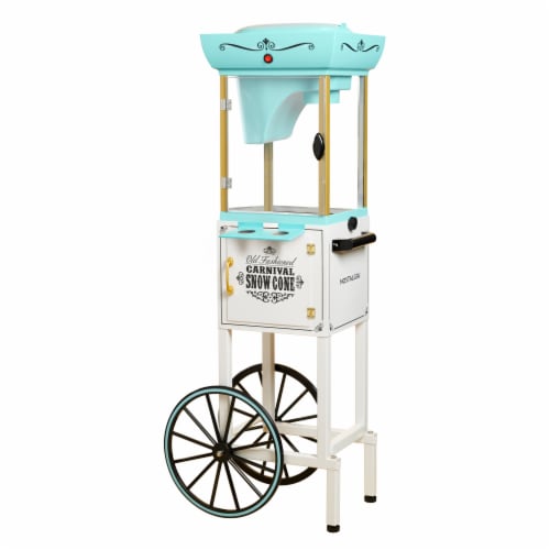 Nostalgia Snow Cone Cart - Aqua Perspective: front