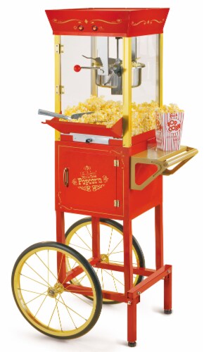 Nostalgia Vintage Professional Popcorn Cart Perspective: front