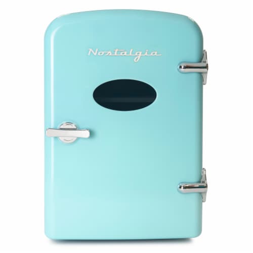 Nostalgia Retro Mini Refrigerator - Aqua Perspective: front
