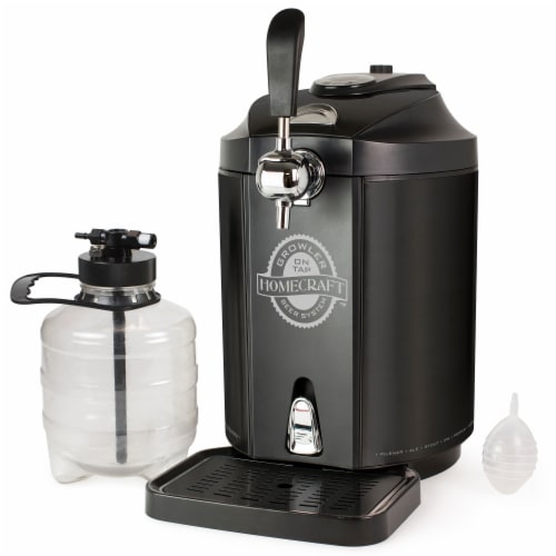 HomeCraft Stainless Steel Tap Beer Growler Cooling System - Black Perspective: front