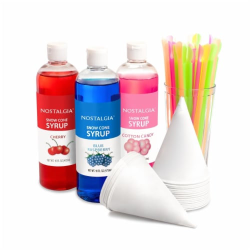 Nostalgia Premium Snow Cone Syrup Party Kit Perspective: front