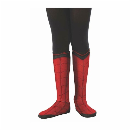 Rubies Spider-Man Far From Home Child Spider Fabric Boot Tops - One Size Costume Perspective: front
