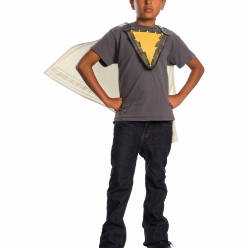 Rubies 404050 Chest Emblem Shazam Kids Cape Costume - One Size Perspective: front