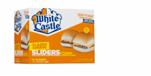 White Castle Cheese Sliders Cheeseburgers Perspective: front