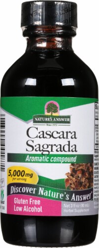 Nature's Answer® Low Alcohol Cascara Sagrada Extract Herbal Supplement 5000mg Perspective: front