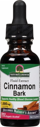Nature's Answer® Lowest Alcohol Cinnamon Bark Extract Herbal Supplement 1150mg Perspective: front