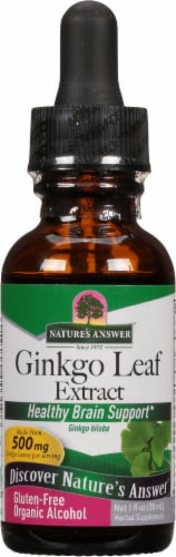 Nature's Answer Ginkgo Biloba Herbal Supplement 500mg Perspective: front