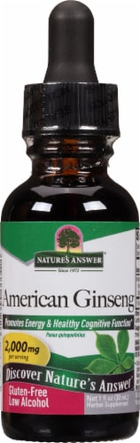 Nature's Answer® Low Alcohol American Ginseng Herbal Supplement 2000mg Perspective: front