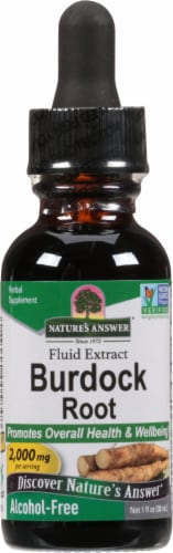 Nature Answer Burdock Root Herbal Supplement Perspective: front