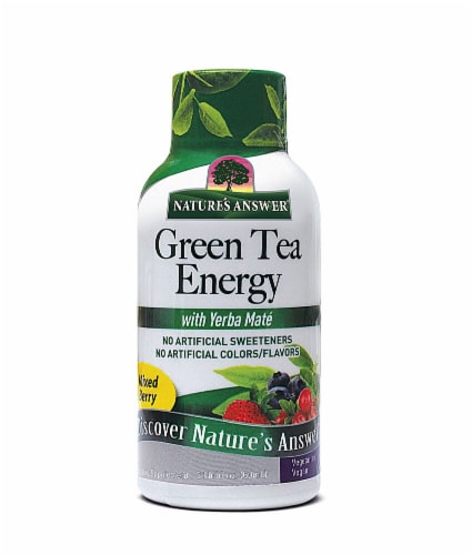 Nature's Answer Green Tea Energy with Yerba Mate Mixed Berry Perspective: front