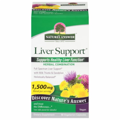 Nature's Answer Liver Support Vegetarian Capsules Perspective: front