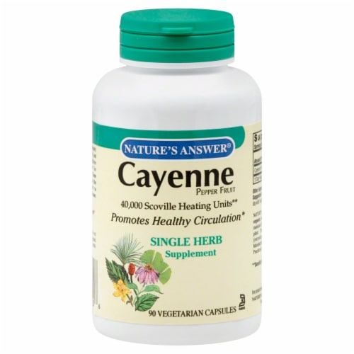 Nature's Answer Cayenne Pepper Fruit Vegetarian Capsules Perspective: front
