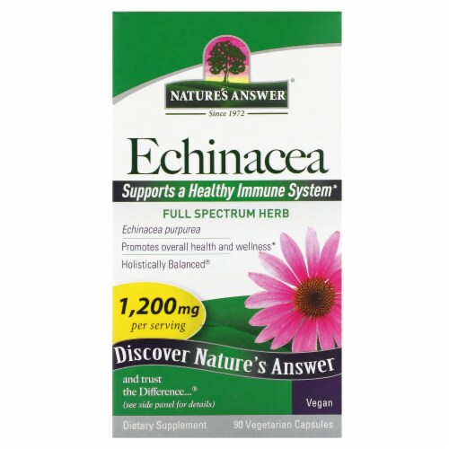 Nature's Answer® Organic Echinacea Vegetarian Capsules 1200 Mg Perspective: front