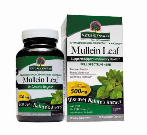 Nature's Answer Mullein Leaf Capsules 500mg Perspective: front