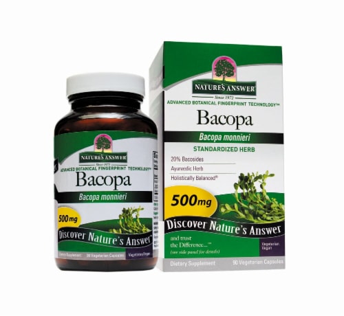 Nature's Answer Bacopa Vegetarian Capsules 500mg Perspective: front