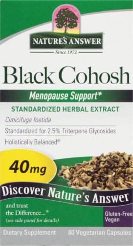 Nature's Answer Black Cohosh Root Vegetarian Capsules 40mg Perspective: front