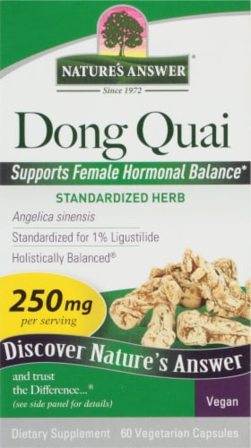 Nature's Answer Dong Quai Root Extract Herbal Supplement Vegetarian Capsules Perspective: front