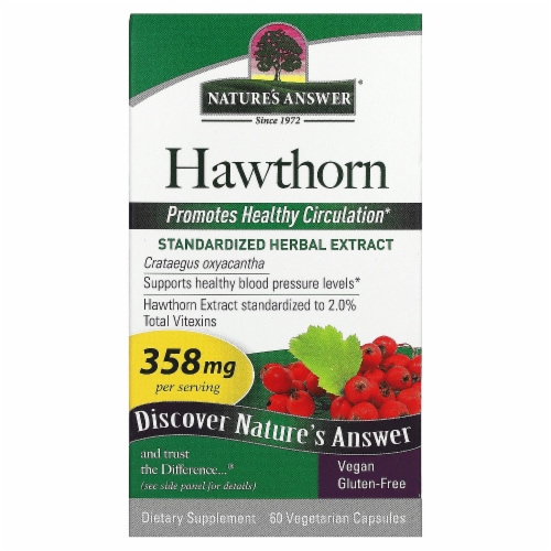 Nature's Answer Hawthorn Leaf Extract Vegetarian Capsules 358mg, 60 ct ...