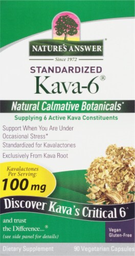 Nature's Answer® Kava 6 Vegetarian Capsules 100mg Perspective: front