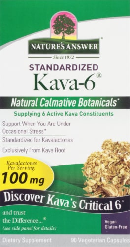 Nature's Answer® Kava 6 Vegetarian Capsules 100mg Perspective: front