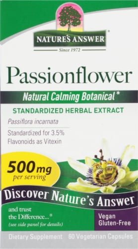 Nature's Answer® Passionflower Vegetarian Capsules 500mg Perspective: front