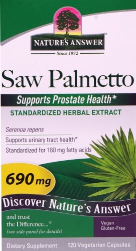Nature's Answer Saw Palmetto Vegetarian Capsules 690mg Perspective: front