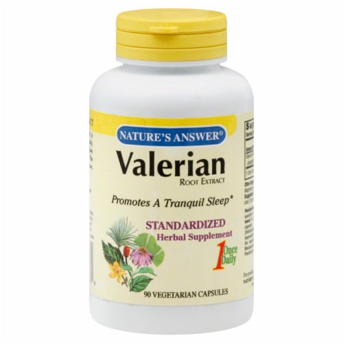 Nature's Answer Valerian Root Extract Vegetarian Capsules Perspective: front