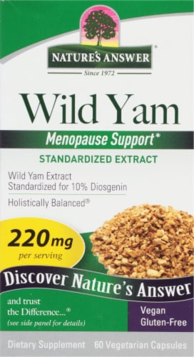 Nature's Answer® Wild Yam Root Vegetarian Capsules 220mg Perspective: front