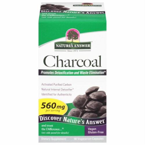 Nature's Answer® Charcoal Activated Vegetarian Capsules Perspective: front
