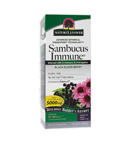 Nature's Answer Sambucus Dietary Supplement Perspective: front